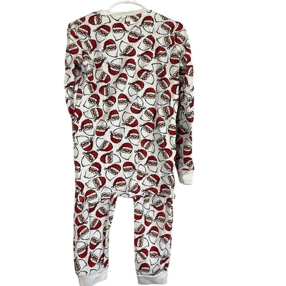 Sammy Nat PJ Set Kid 10 White Crew Holiday Santa Pictures Festive Preppy Soft - Picture 7 of 10